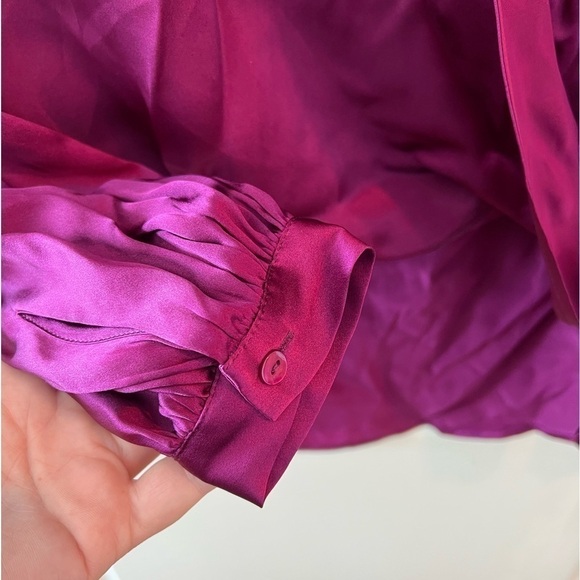 NWT L'AGENCE Silk drape wrap Front Long Sleeve Shirt Size XS - Picture 6 of 11